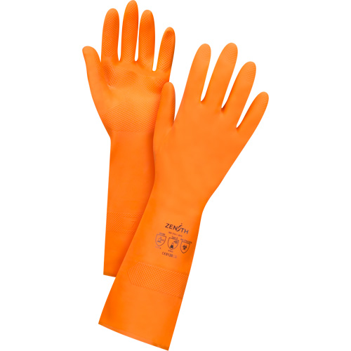 Zenith Safety Lined Orange Latex Gloves