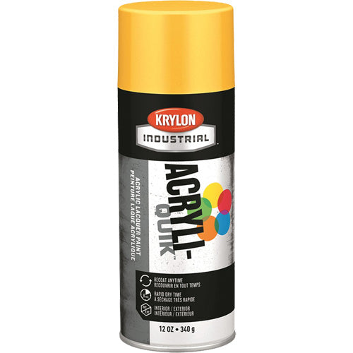 Krylon Industrial Acryli-Quik™ Lacquer, OSHA Yellow, High-Gloss, 12 oz., Aerosol Can