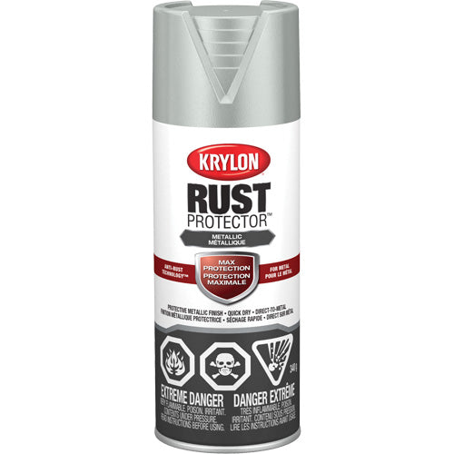 Rust Protector® Metallic Finish Paint, Metallic Aluminum, Metallic, 12 oz., Aerosol Can