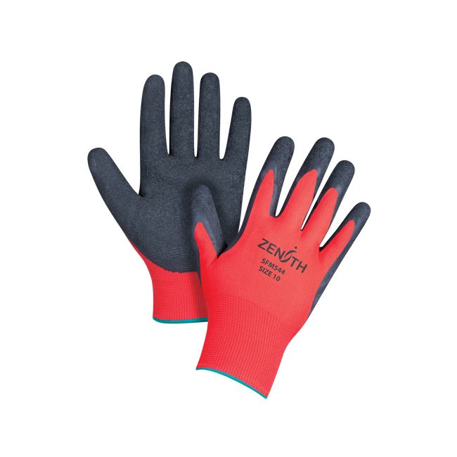 Guantes recubiertos de látex de caucho natural Zenith Safety